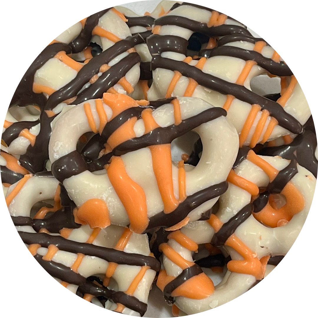 Halloween Drizzled Mini Pretzels